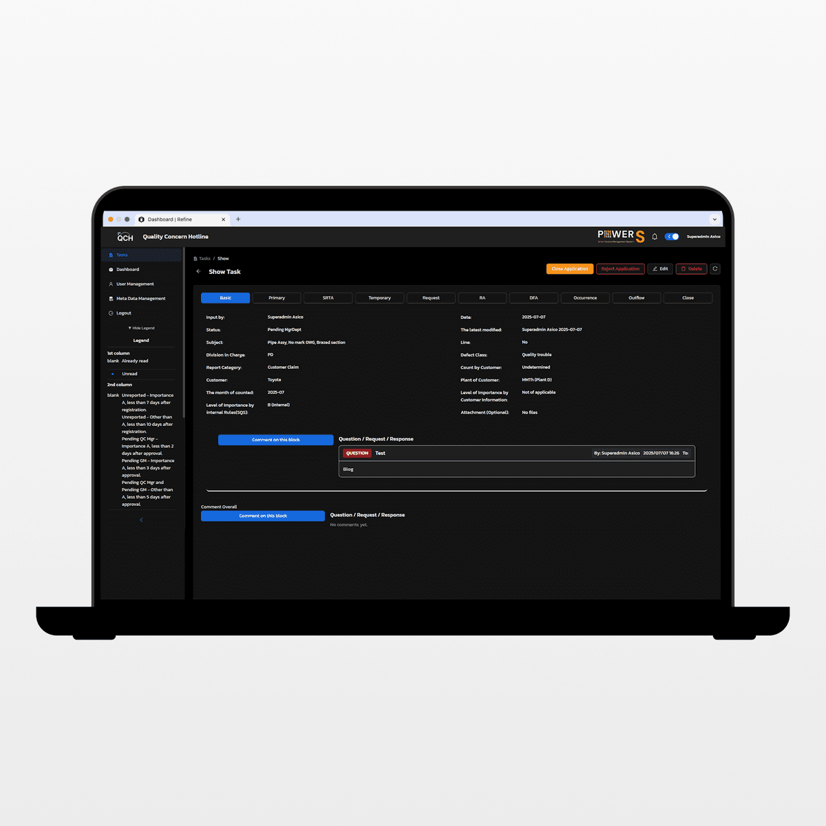 Key Features of QCH Dashboard 2